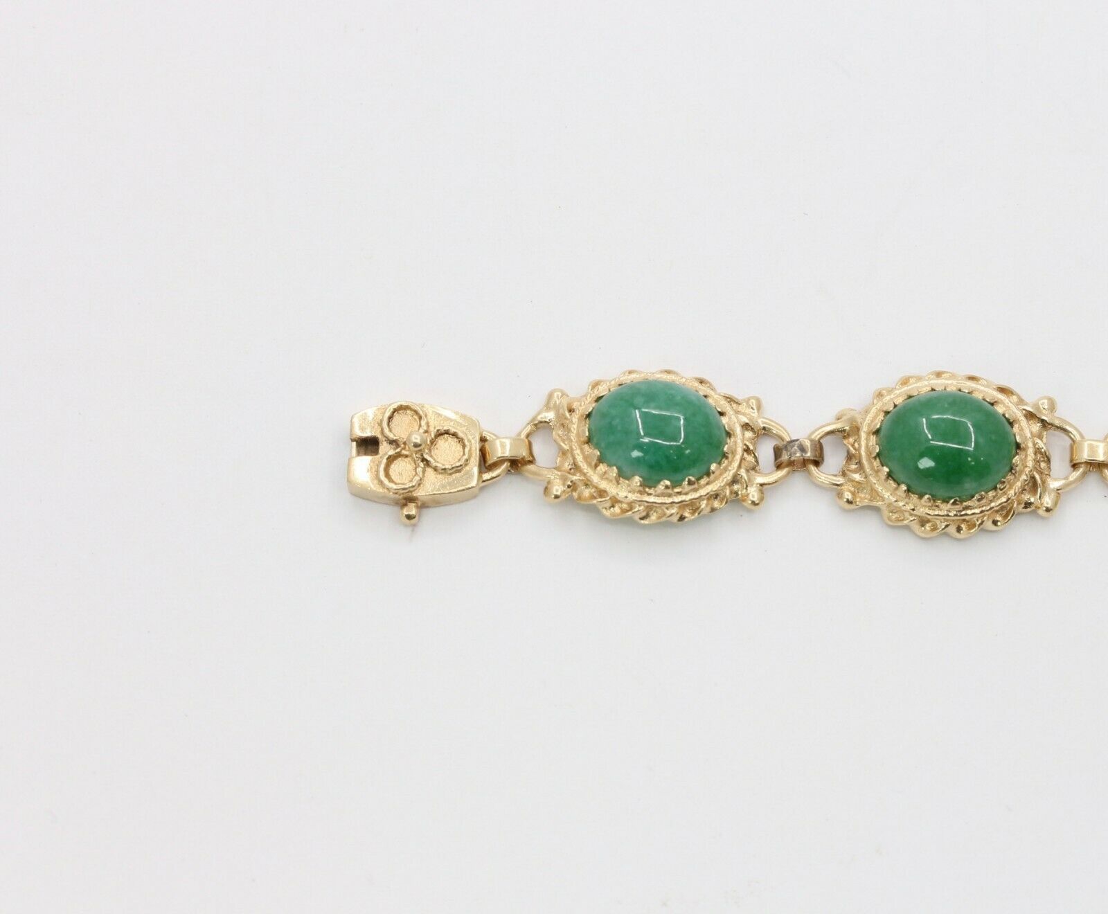 Beautiful Vintage Aventurine 14K Yellow Gold Bracelet
