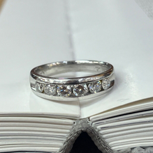 Load image into Gallery viewer, Classic Platinum Six Diamond Half Eternity Band.
