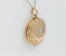 Load image into Gallery viewer, Victorian 10K Yellow Gold Diamond Memorial Locket
