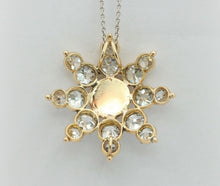 Load image into Gallery viewer, Elegant Vintage Ladies Emerald Diamonds 14K Yellow Gold Pendant
