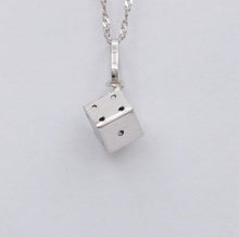 Load image into Gallery viewer, Vintage Dice 14K White Gold Unisex Pendant Charm
