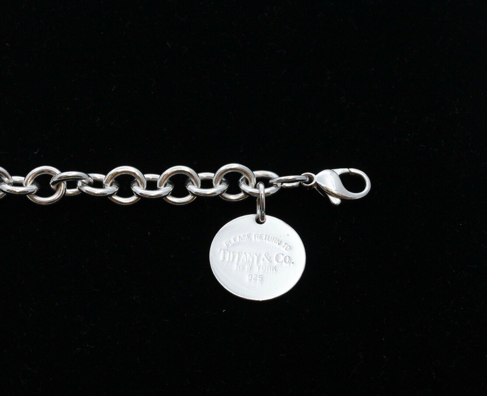 Vintage Tiffany and Co. Round Link Charm Bracelet 925