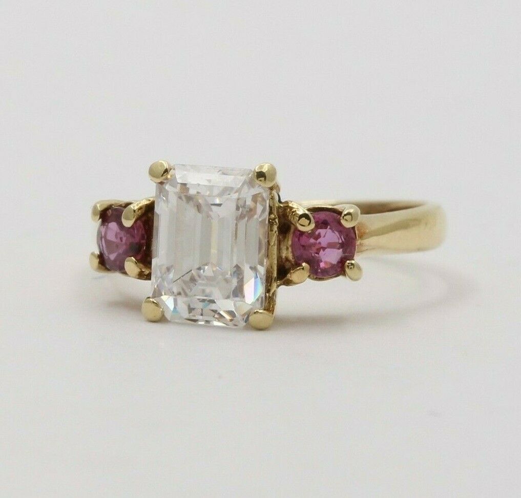 Vintage 14K Yellow Gold Pink Tourmaline Cocktail Ring