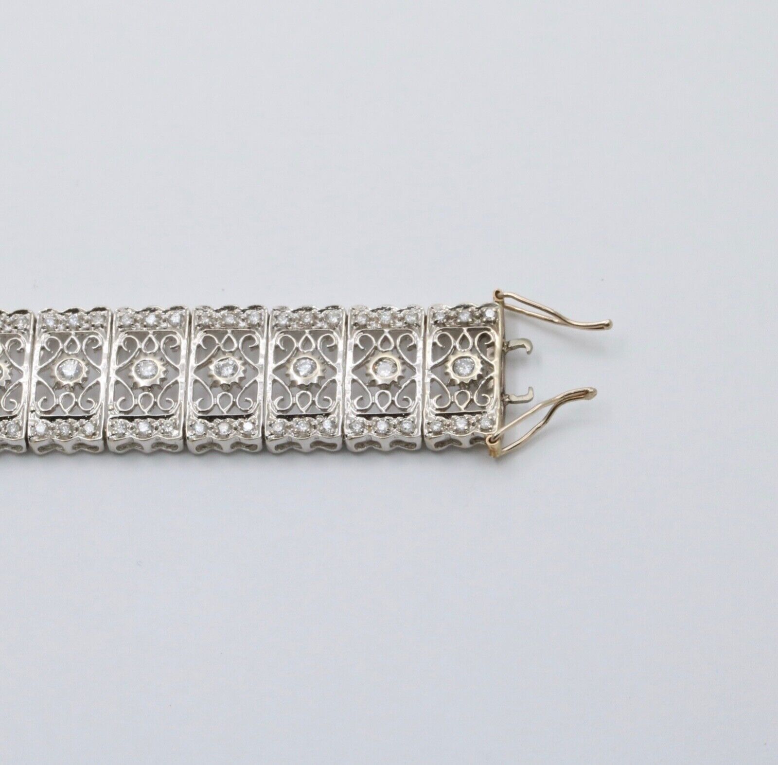 Art Deco Diamond 18K White Gold Filagree Bracelet