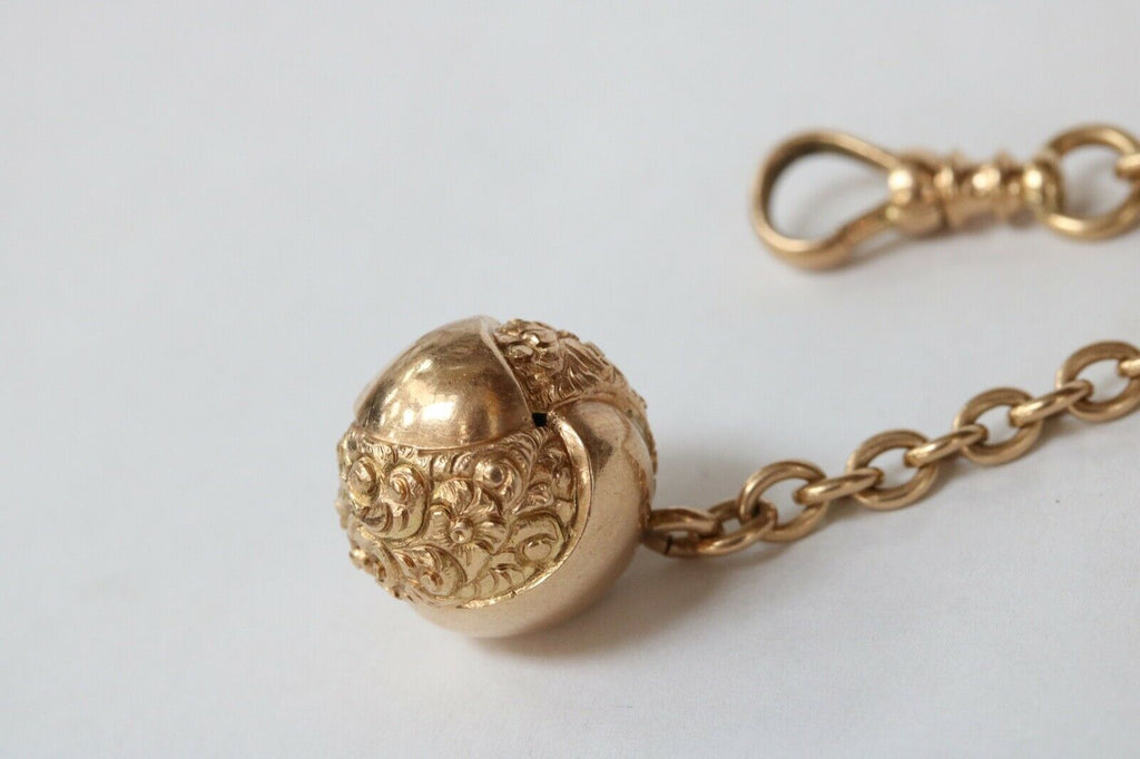 Victorian Gold Ball Watch Fob Charm Pendant