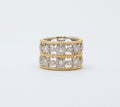 Vintage Ultra Wide Diamonds 18K YG Ring