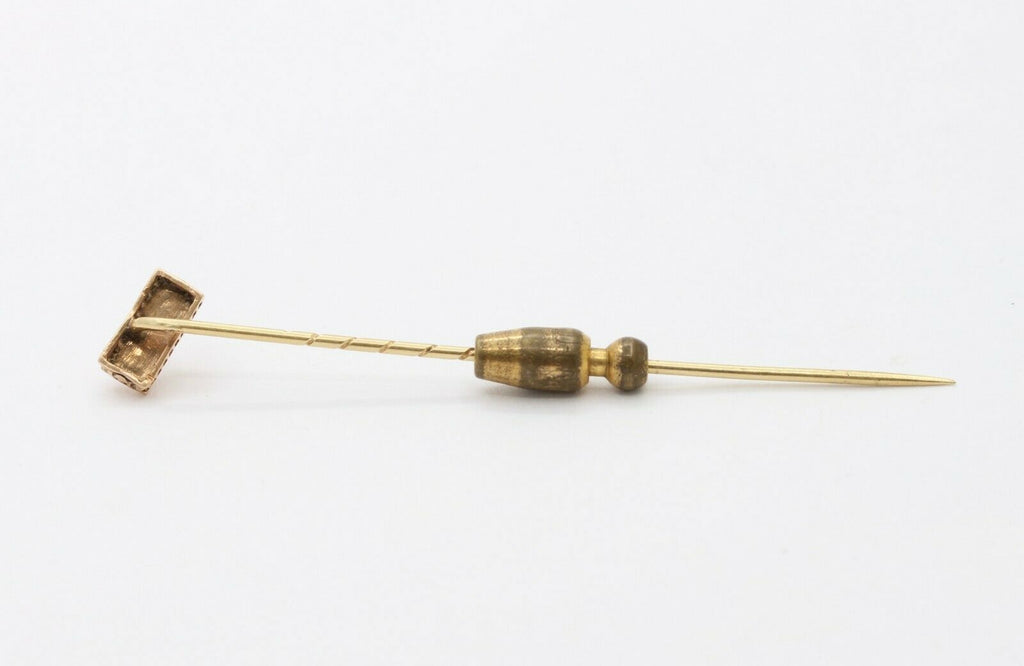 Art Deco 14K Yellow Gold Pearl Stick Pin