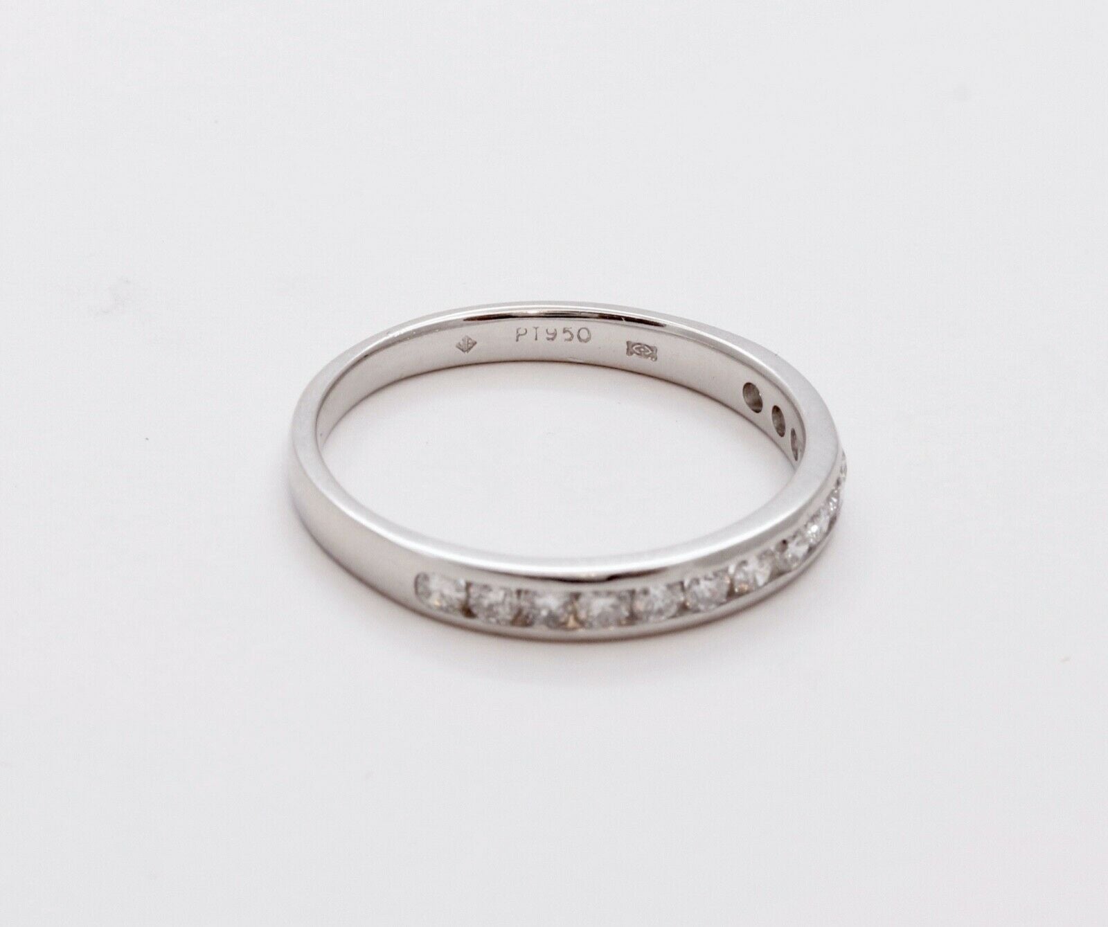 Vintage Ladies Diamonds Platinum Wedding Band Stacking Ring