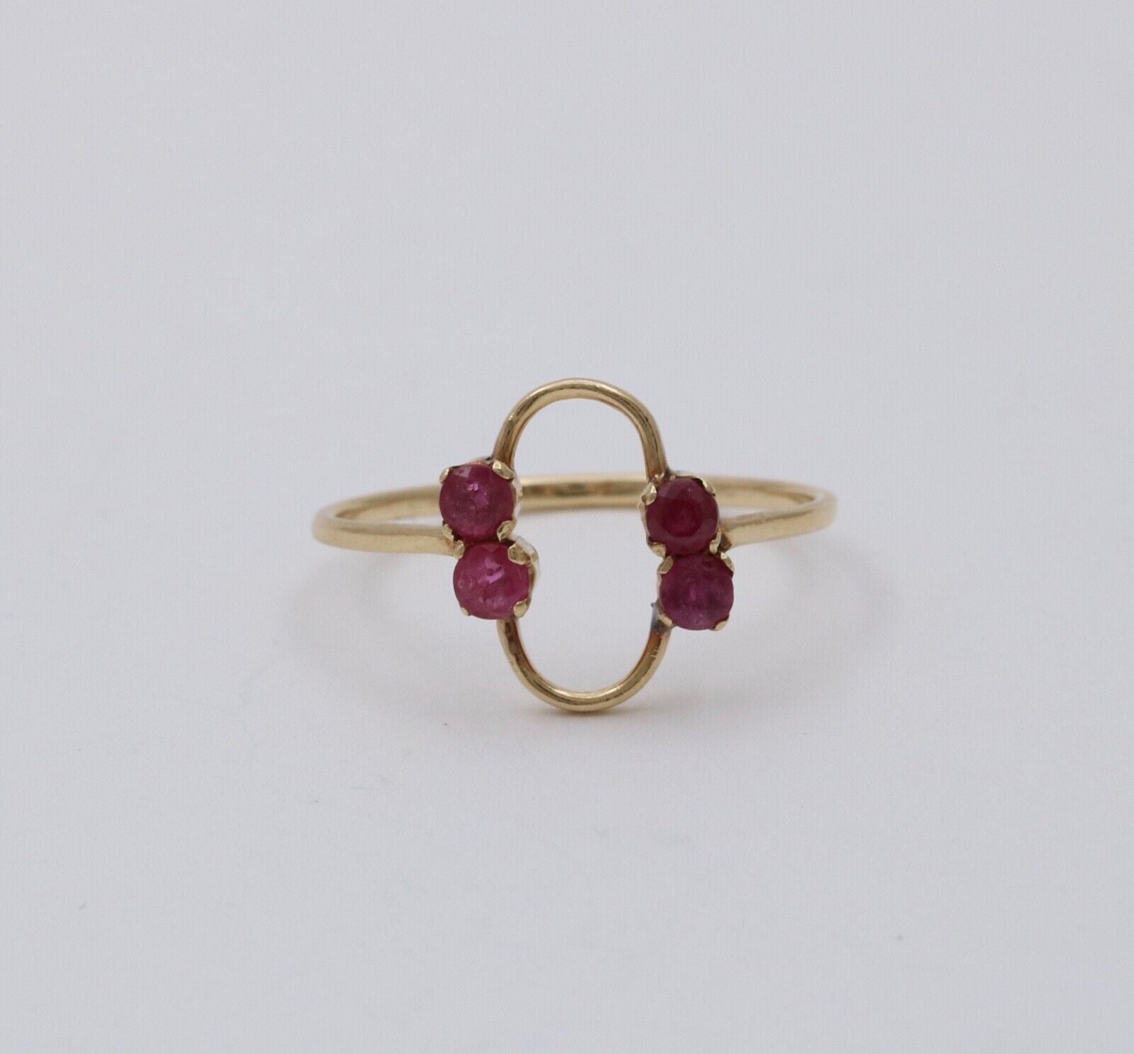 Vintage Ruby 14K Yellow Gold Ring Band, Stacking Ring