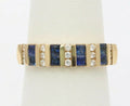 Vintage 14K Yellow Gold Diamond Sapphire Ring