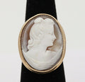 Antique 14K Yellow God Cameo Ring, Antique Ring.