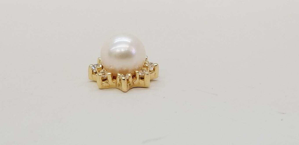 Vintage Pearl Diamonds 14K Yellow Gold Pendant