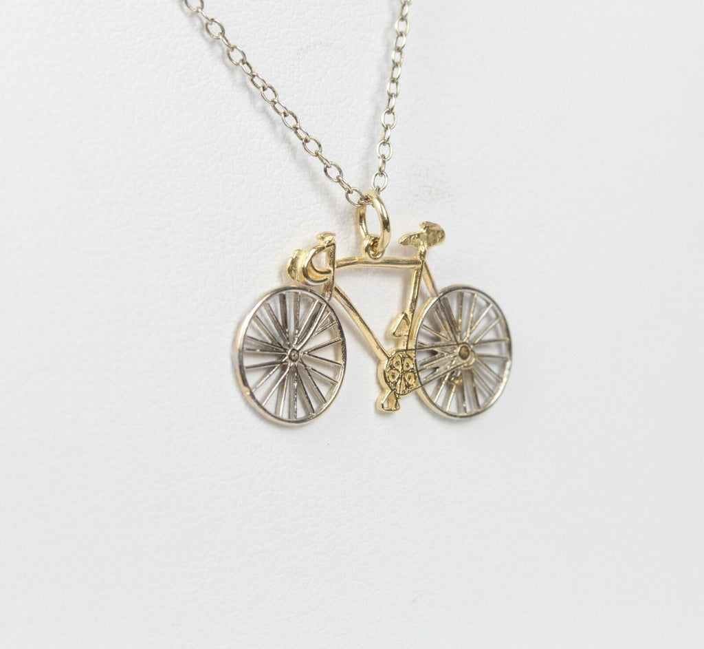 Vintage 14K Yellow Gold Bike Pendant