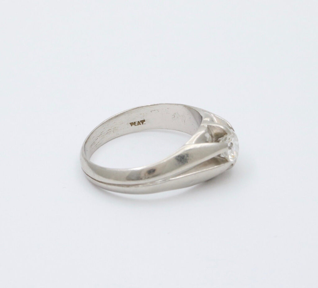 Antique Art Deco Platinum diamond ring Band, Engagement ring