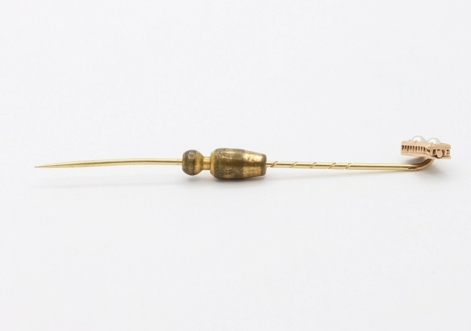 Art Deco 14K Yellow Gold Pearl Stick Pin