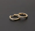 Vintage Ladies Diamonds 14K Yellow White Gold Huggie Earrings