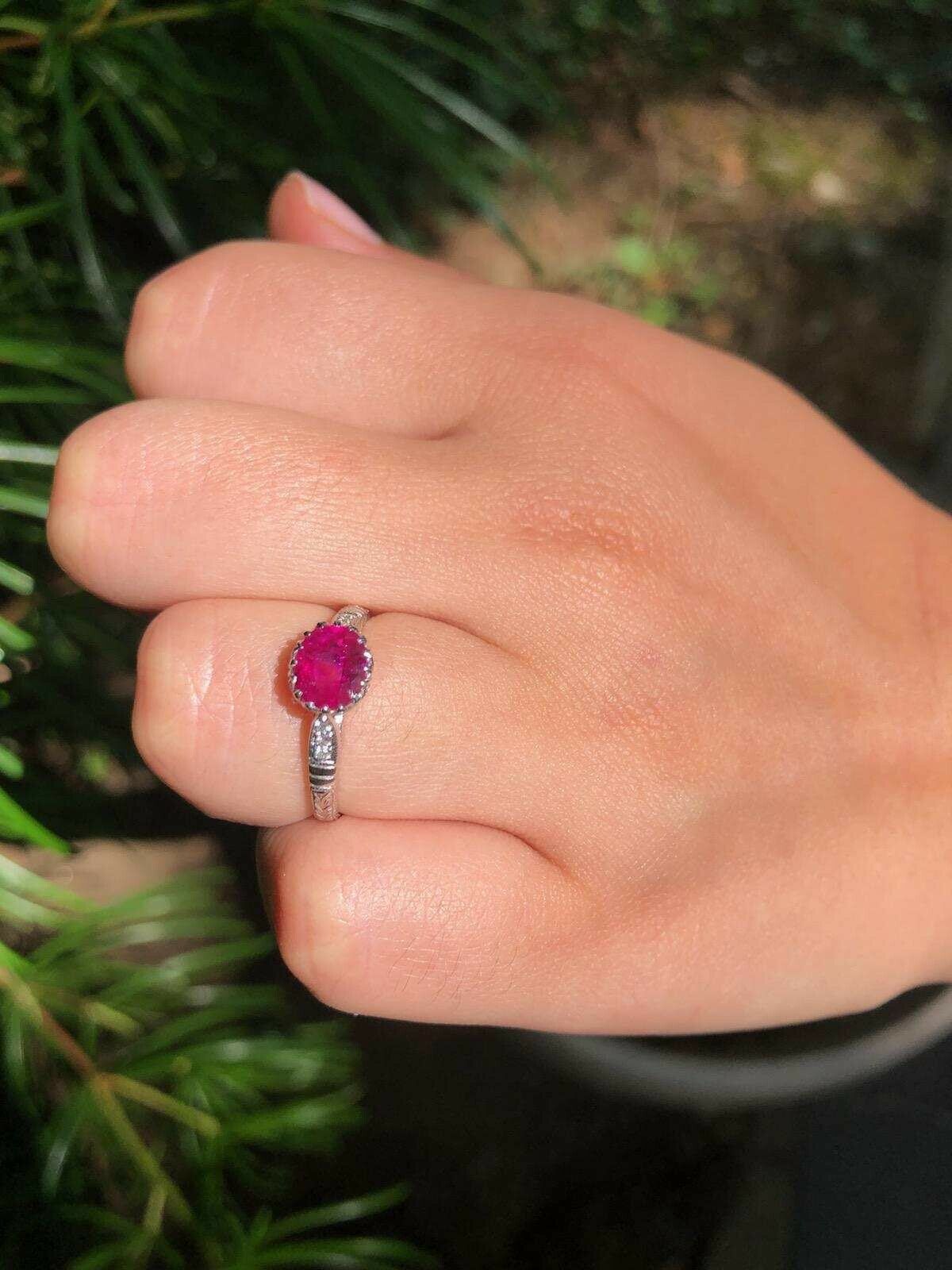 Beautiful Burmese Ruby Diamonds Ring