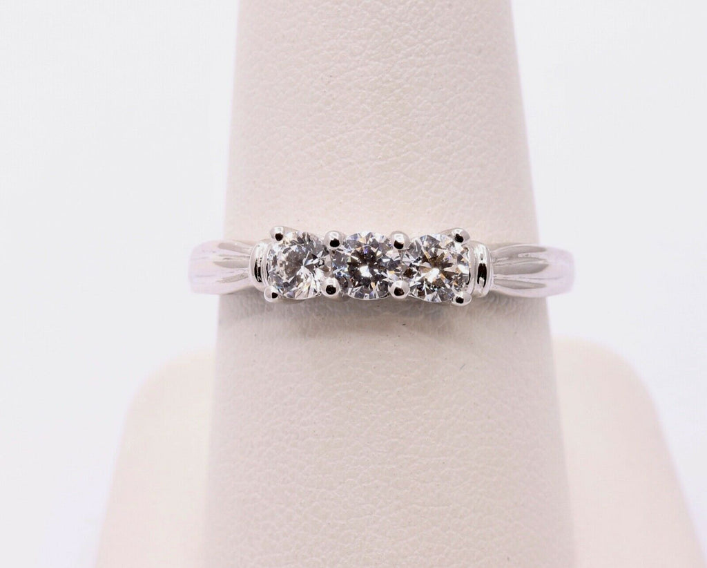 Ladies Vintage Diamonds 10K White Gold Wedding Band