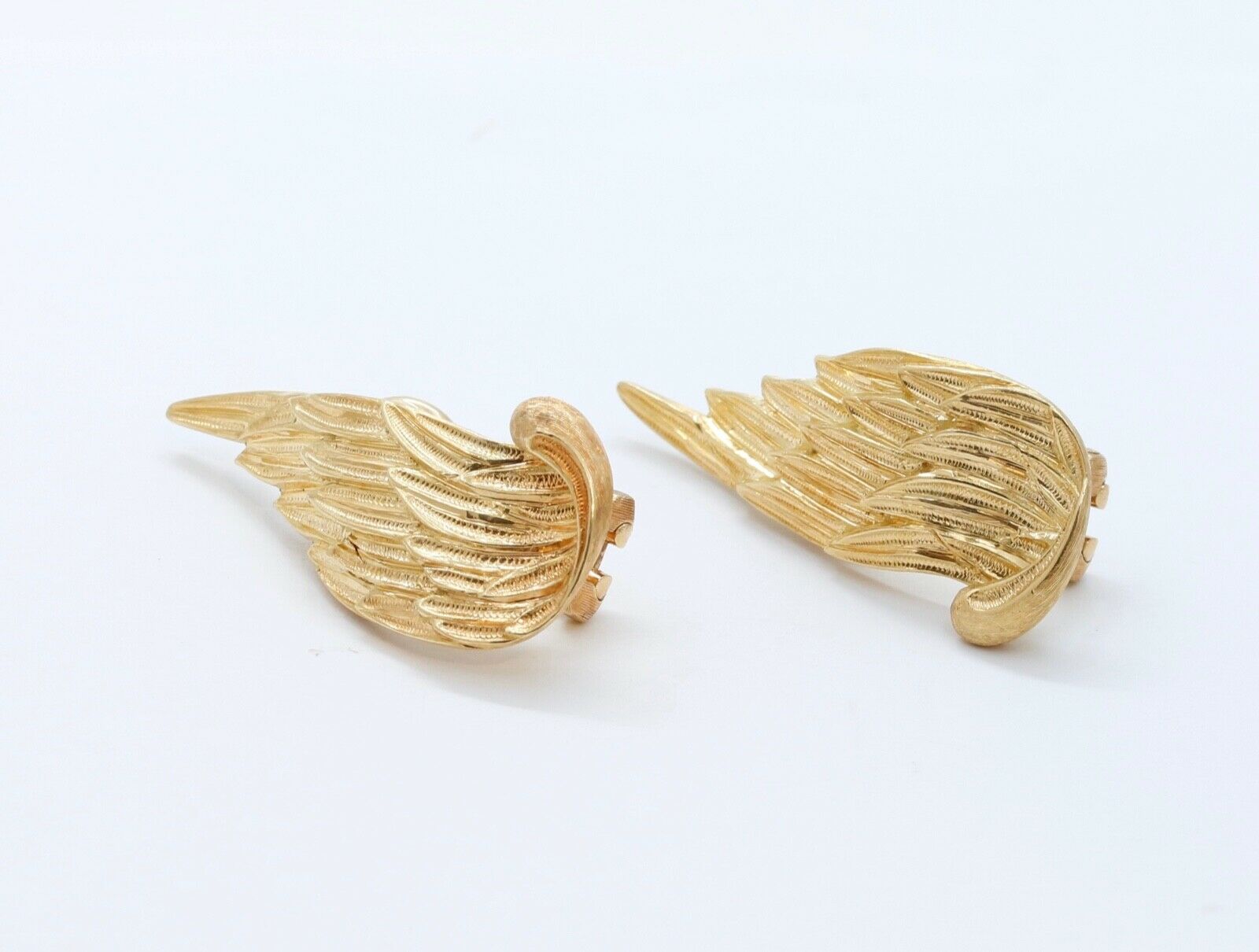 Vintage Buccellati Wing Earrings 18K Yellow Gold