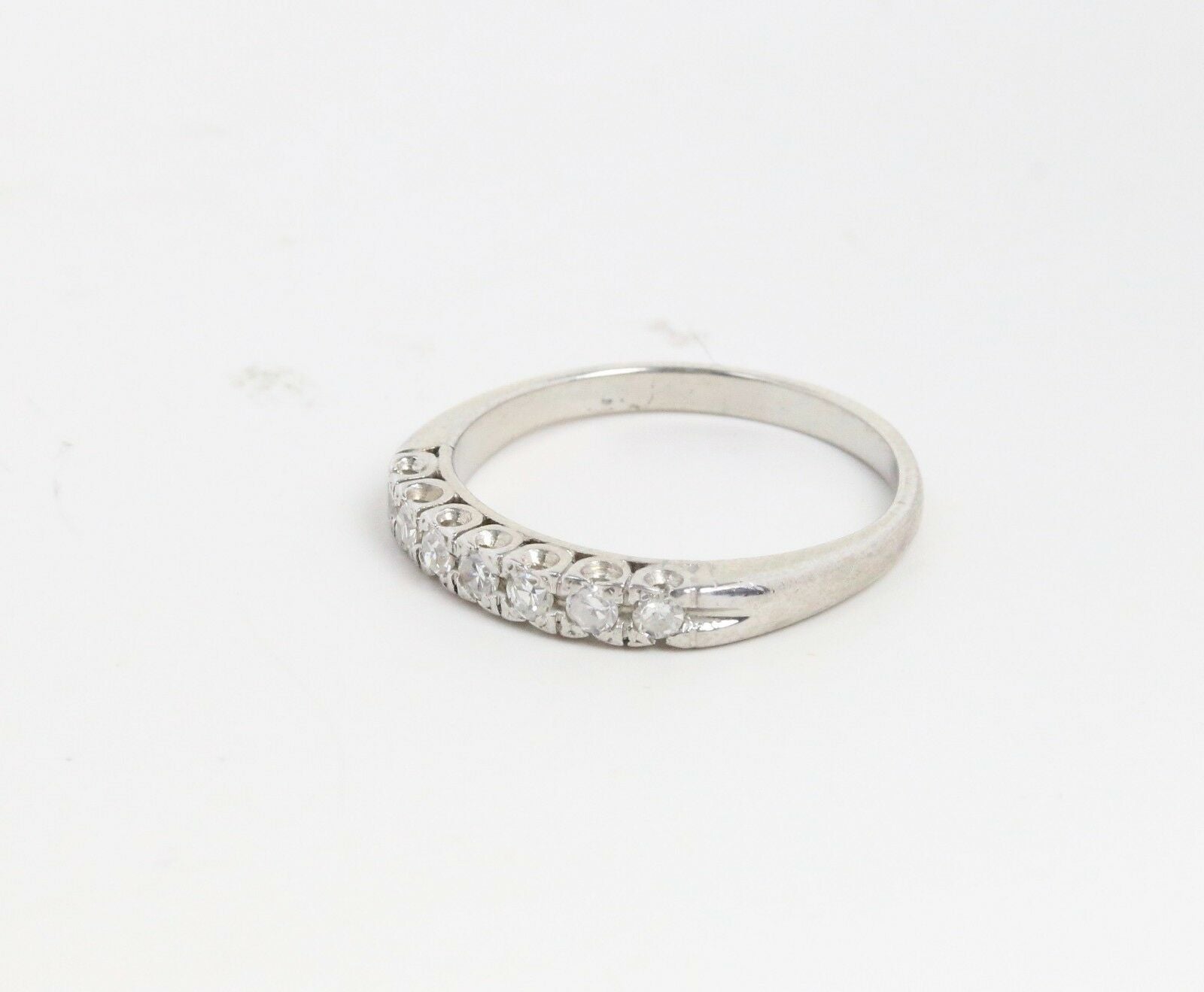 Vintage Platinum Diamond Wedding Band