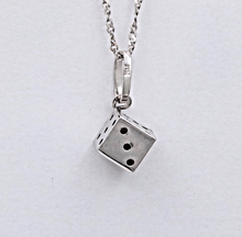 Load image into Gallery viewer, Vintage Dice 14K White Gold Unisex Pendant Charm
