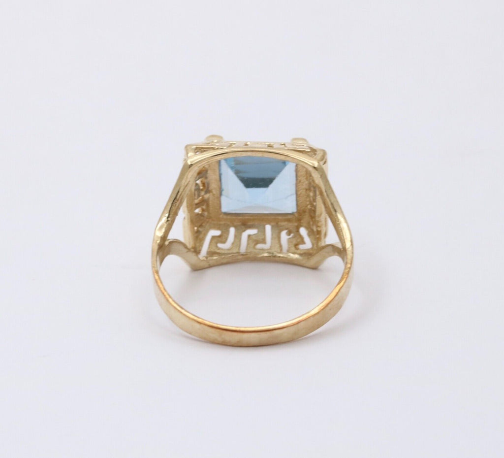 Vintage 10K Yellow Gold Greek Key Solitaire Ring