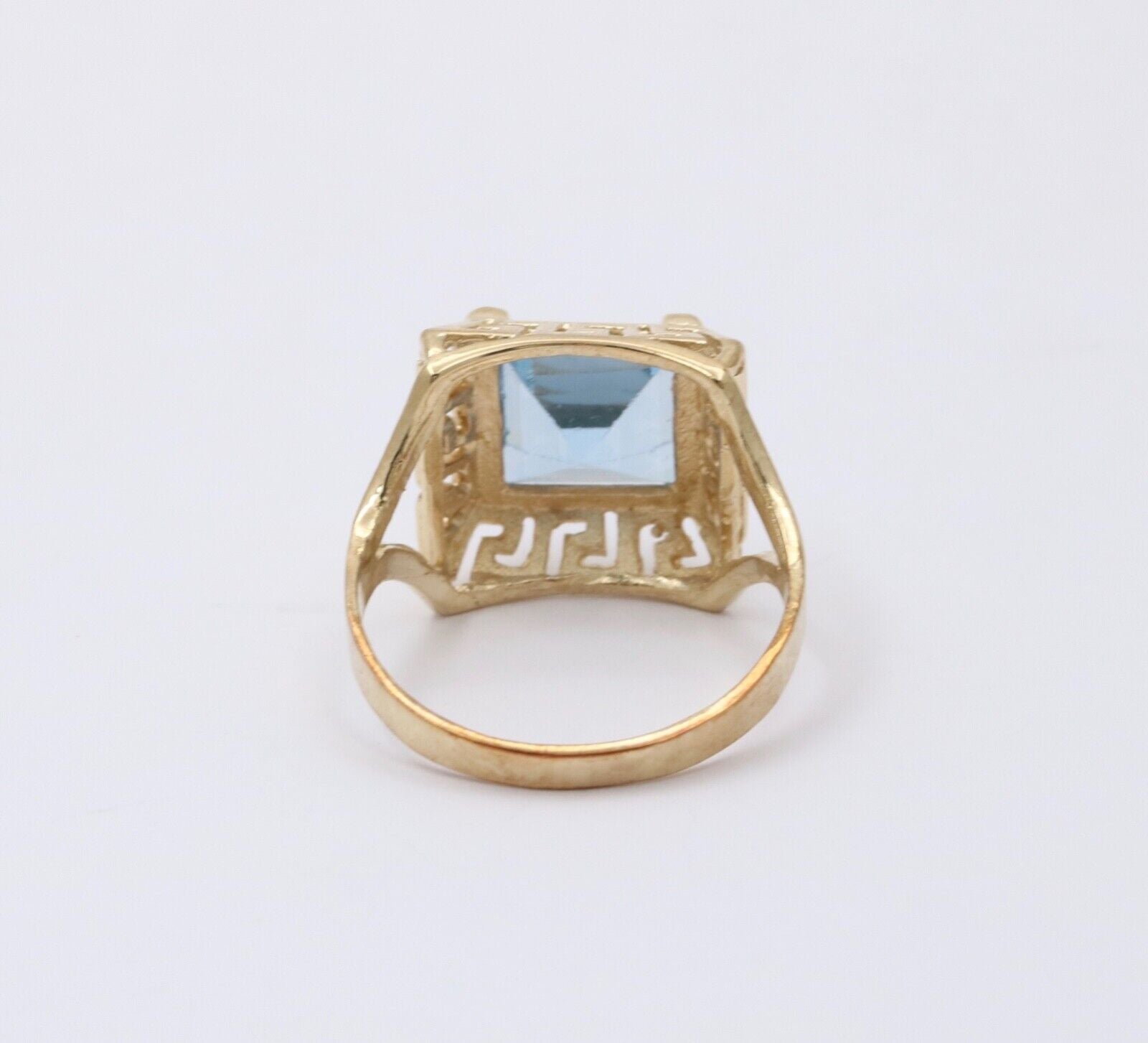 Vintage 10K Yellow Gold Greek Key Solitaire Ring