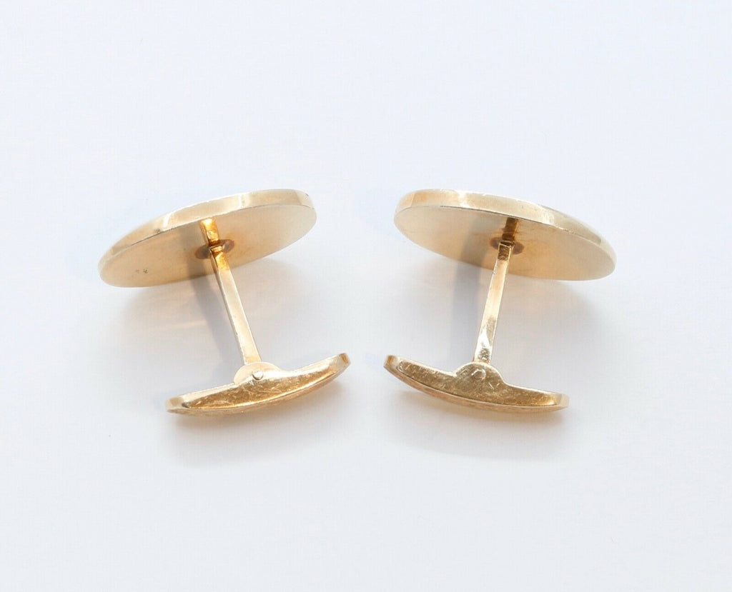 Lapis Lazuli 14K Yellow Gold Cufflinks Vintage Men