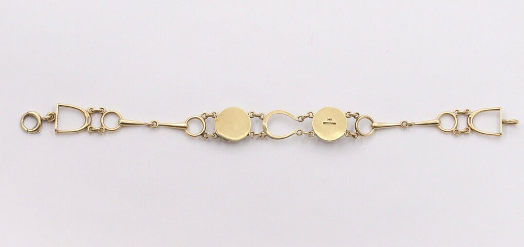 1924’s Antique Essex Crystal Horse & Fox 14K Gold Bracelet