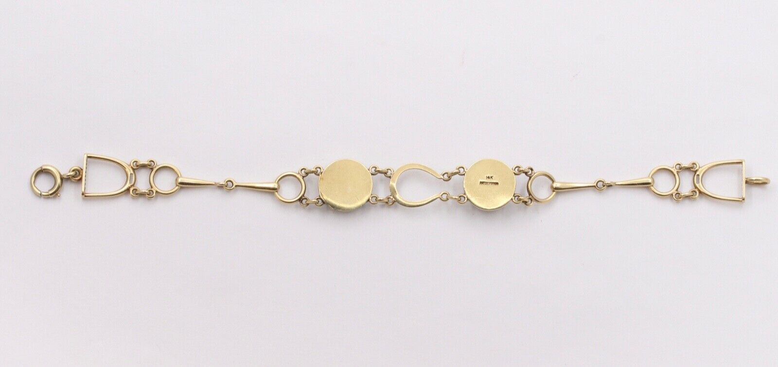 1924’s Antique Essex Crystal Horse & Fox 14K Gold Bracelet