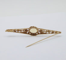 Load image into Gallery viewer, Antique Art Nouveau 14K Yellow Gold Citrine Bar Brooch, Pin
