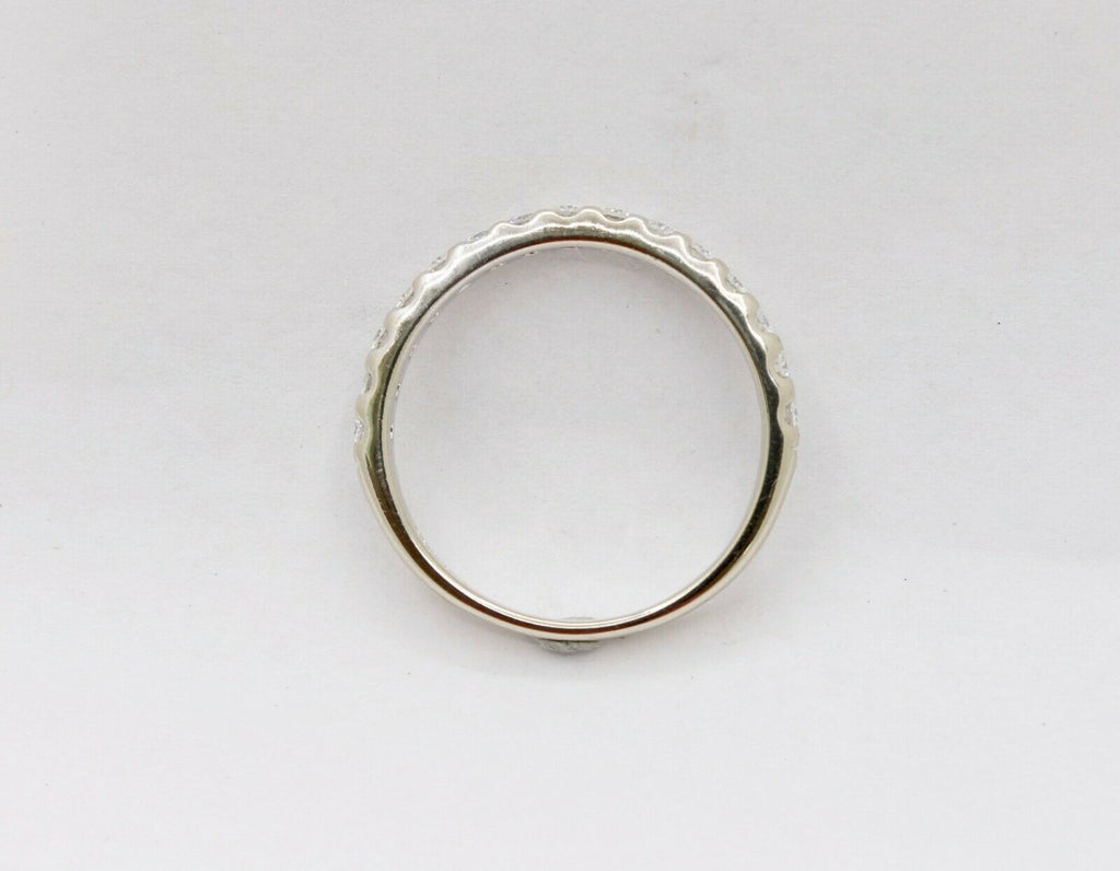 Vintage 14K White Gold Diamond Half Eternity Band