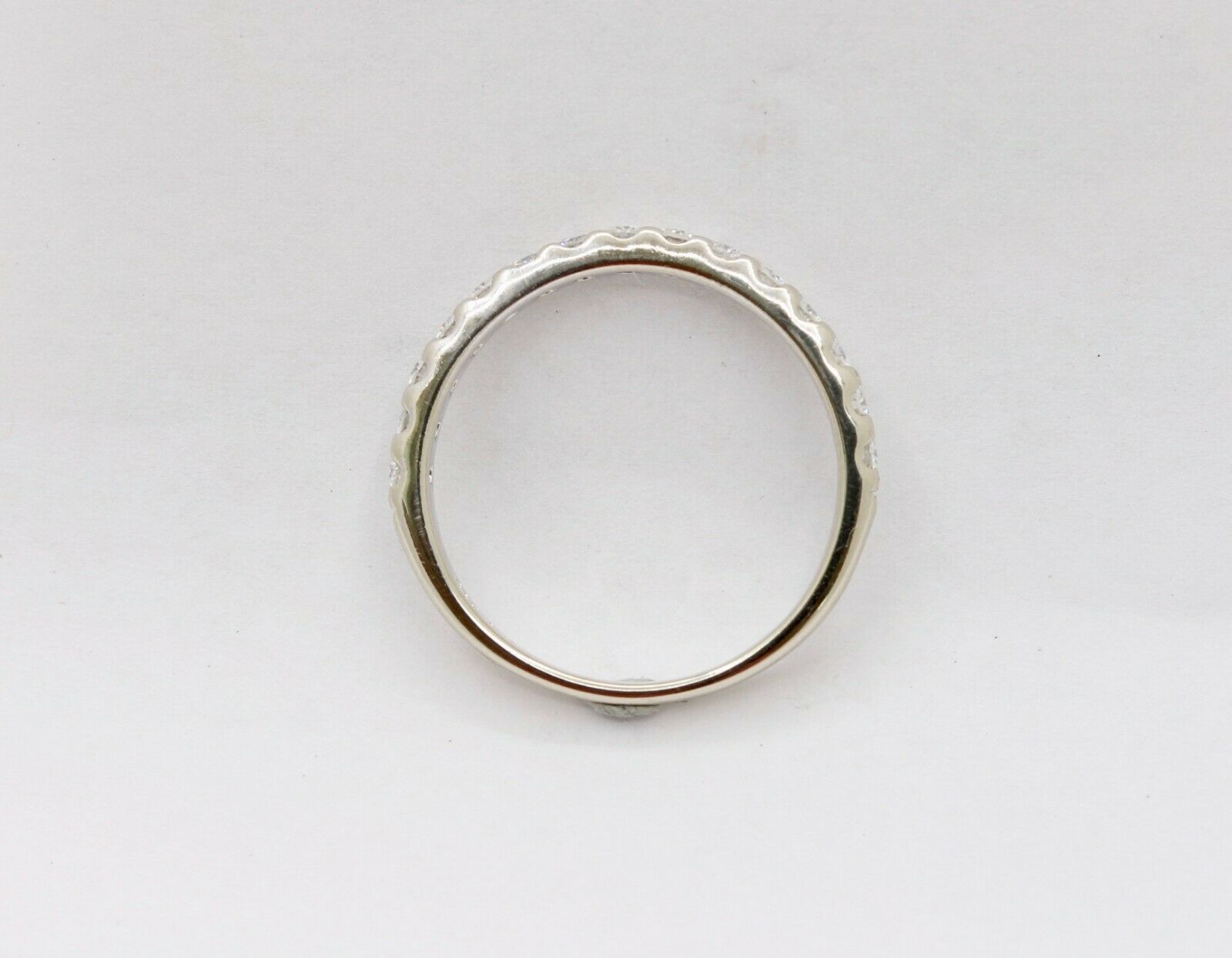 Vintage 14K White Gold Diamond Half Eternity Band