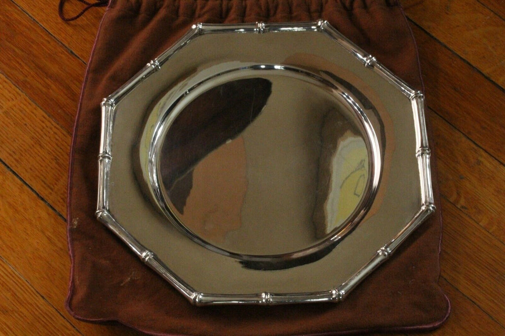 Tiffany and Co. Bamboo Octagonal Serving Dish 925 Sterling Silver