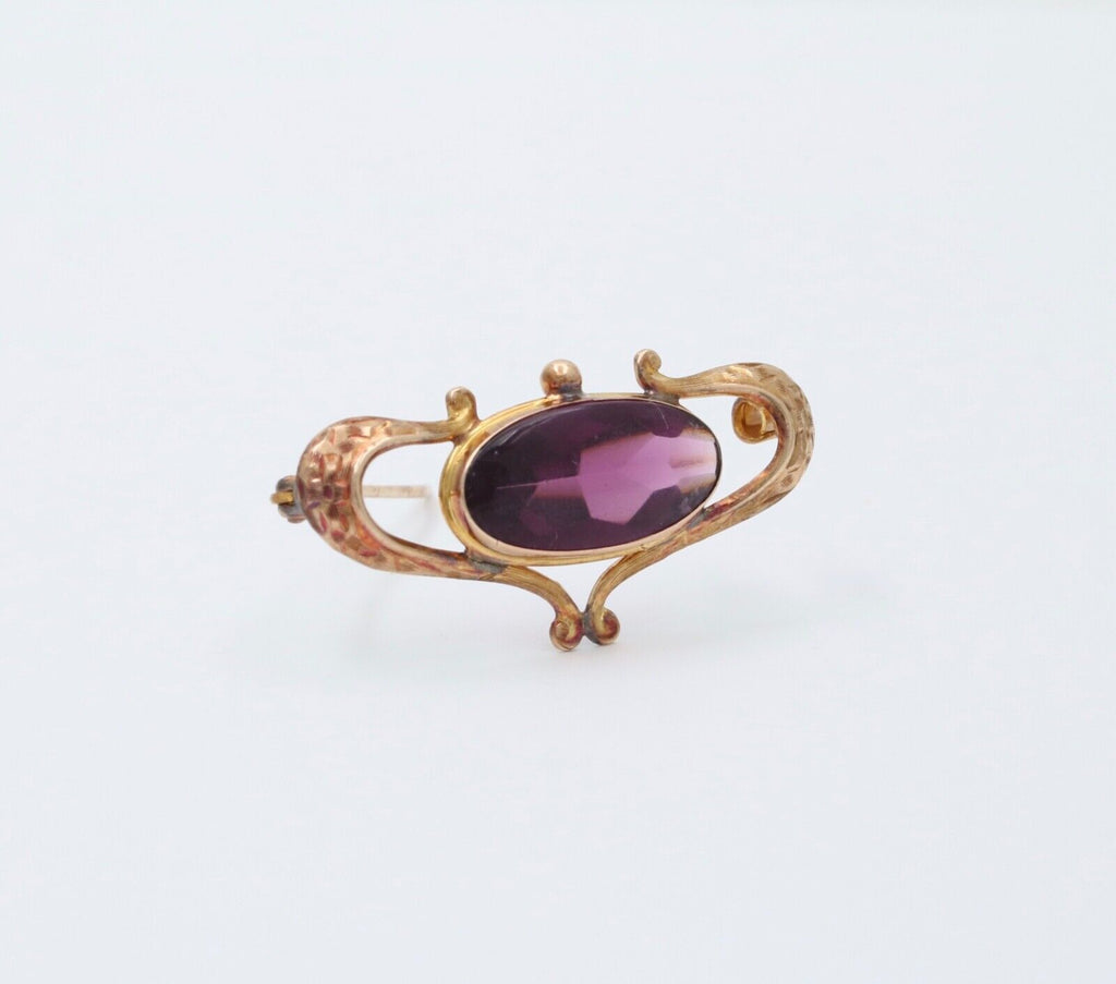 Art Nouveau 10K Gold Forget Me Not Brooch. Pin