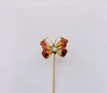 Vintage Diamond Enamel Butterfly Stick Pin