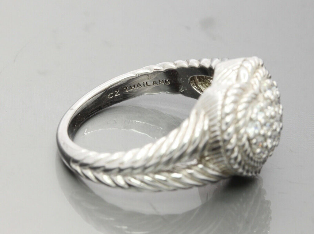 Vintage Judith Ripka Sterling Silver CZ Heart Ring