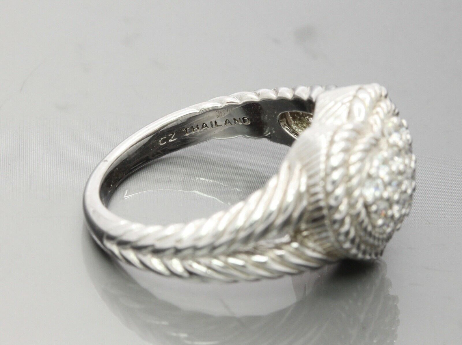 Vintage Judith Ripka Sterling Silver CZ Heart Ring