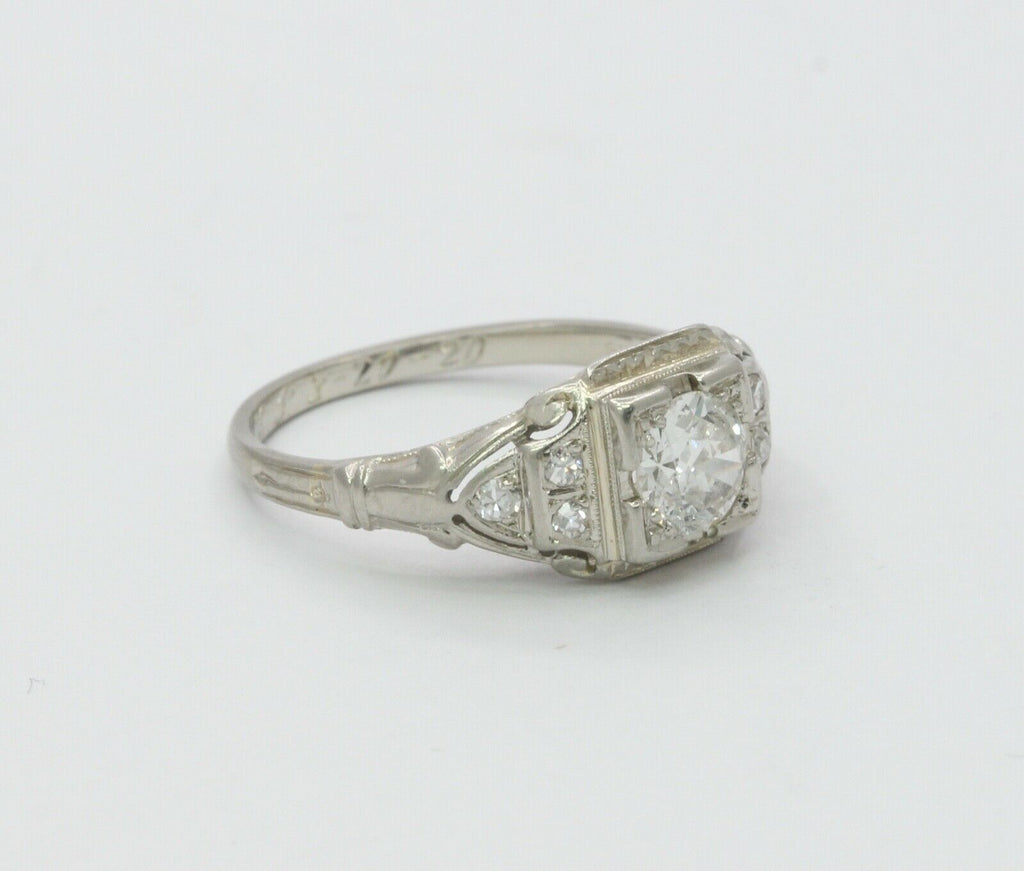 Art Deco Ladies Diamonds Platinum Ring