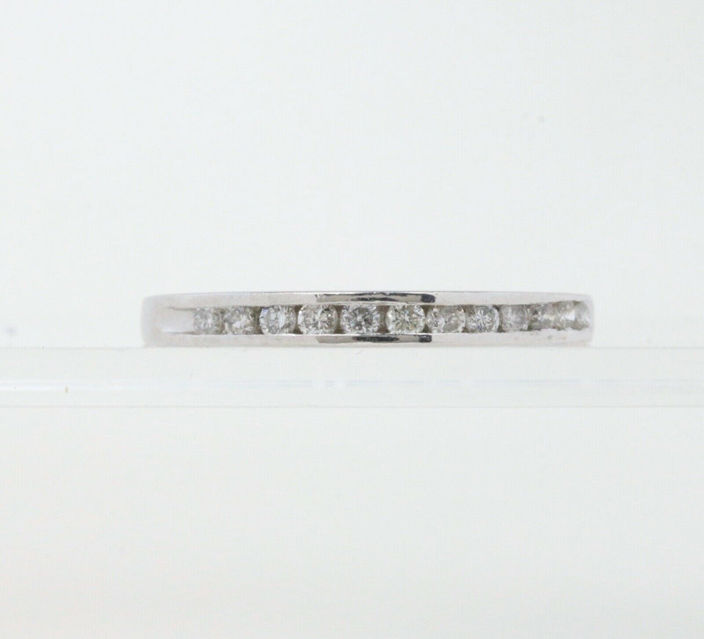 Vintage Ladies Stackable Diamonds Platinum Wedding Band Ring