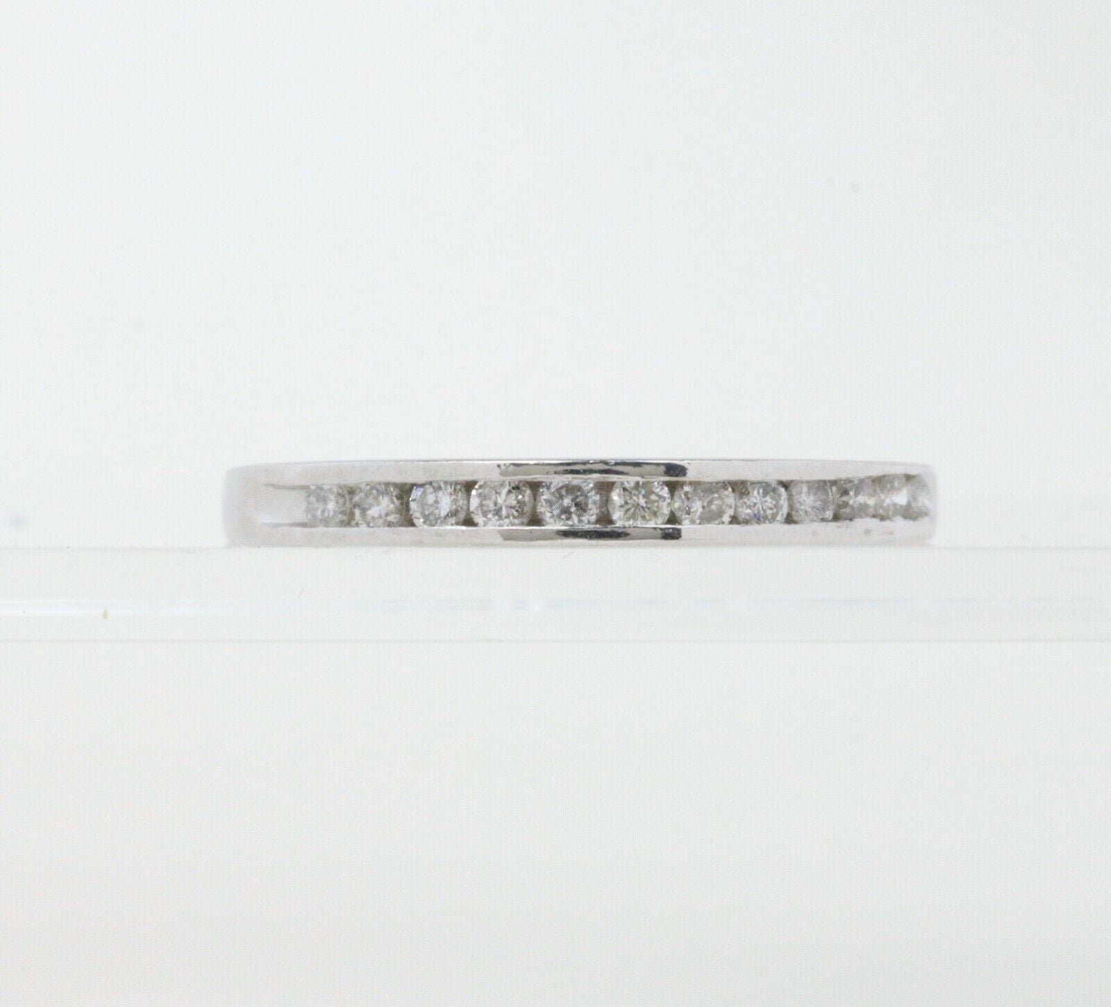 Vintage Ladies Stackable Diamonds Platinum Wedding Band Ring