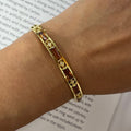 Vintage Citrine & Diamond 18K Yellow Gold Bangle Bracelet