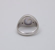 Load image into Gallery viewer, Vintage Star Sapphire Diamonds 14K White Gold Ring
