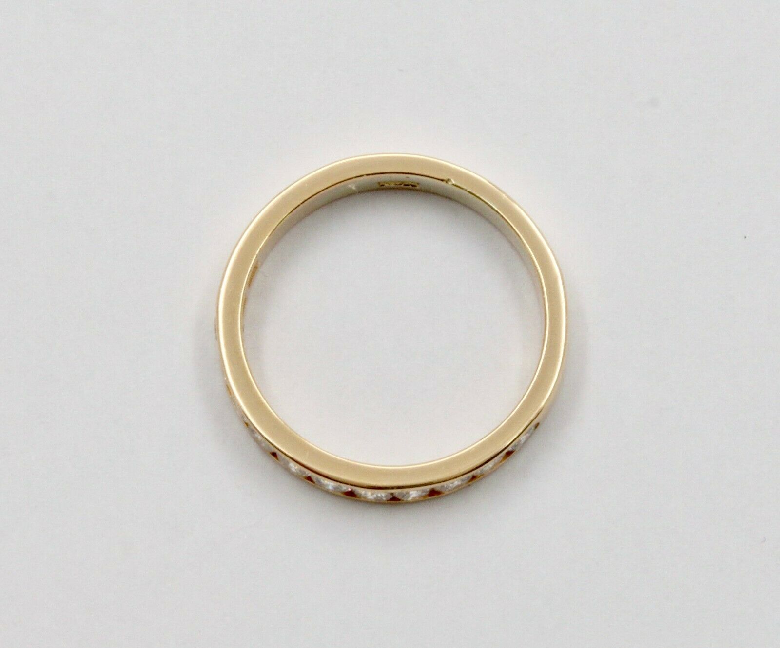 Vintage 14K Yellow Gold Half Eternity Diamond Wedding Band