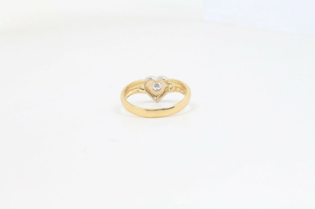 Vintage 14K Yellow Gold Diamond Heart Ring