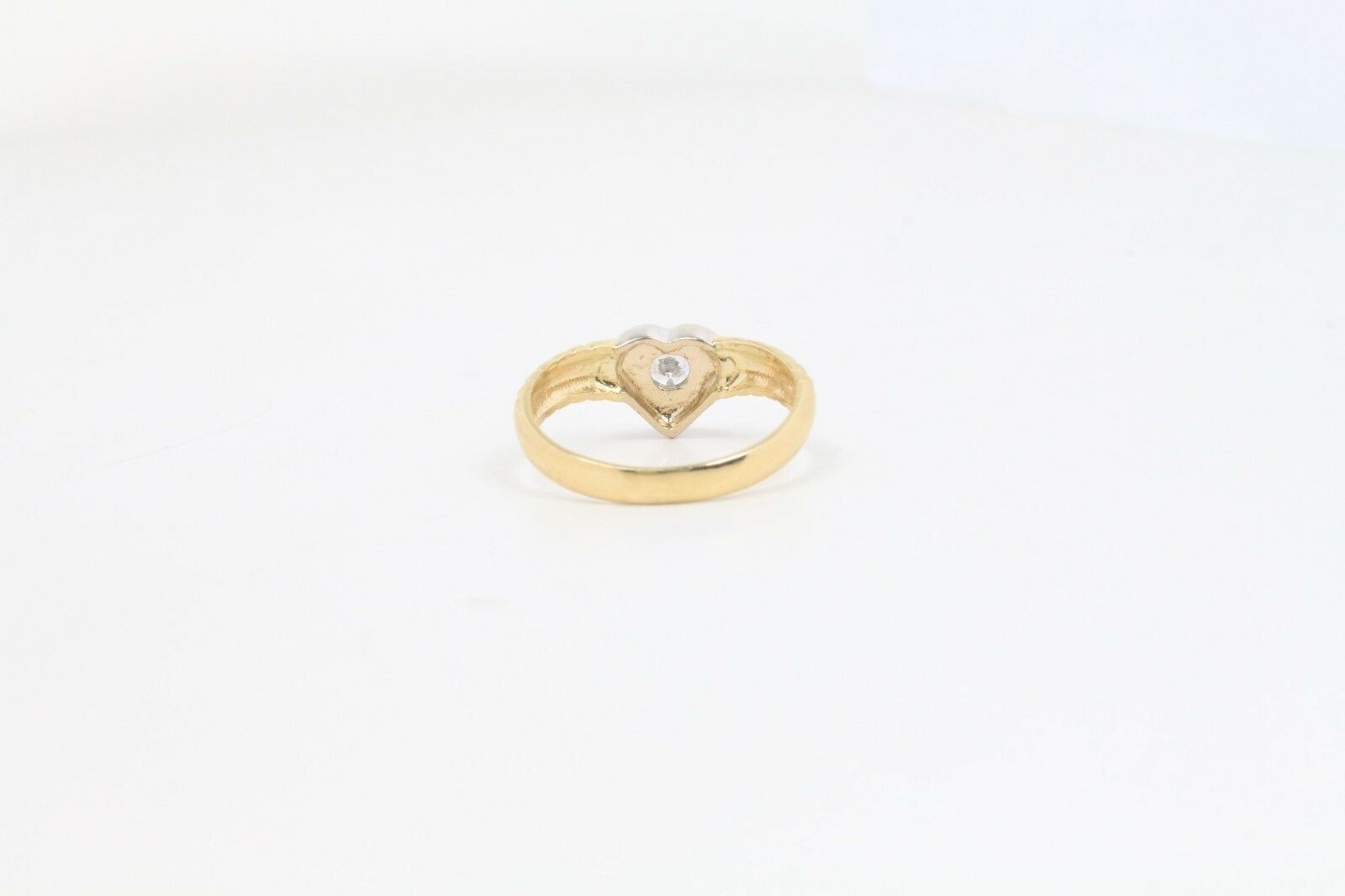 Vintage 14K Yellow Gold Diamond Heart Ring