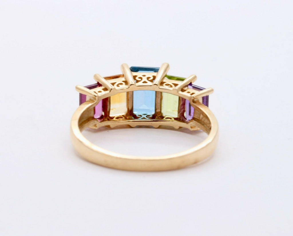Vintage 14K Multi Stone Cocktail Ring