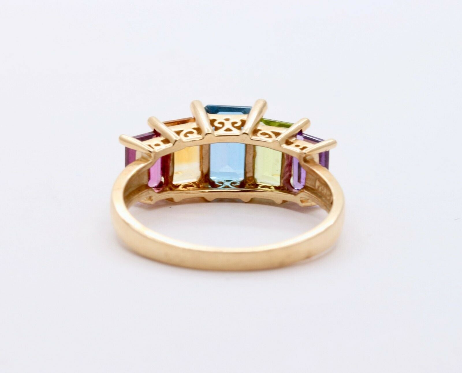 Vintage 14K Multi Stone Cocktail Ring
