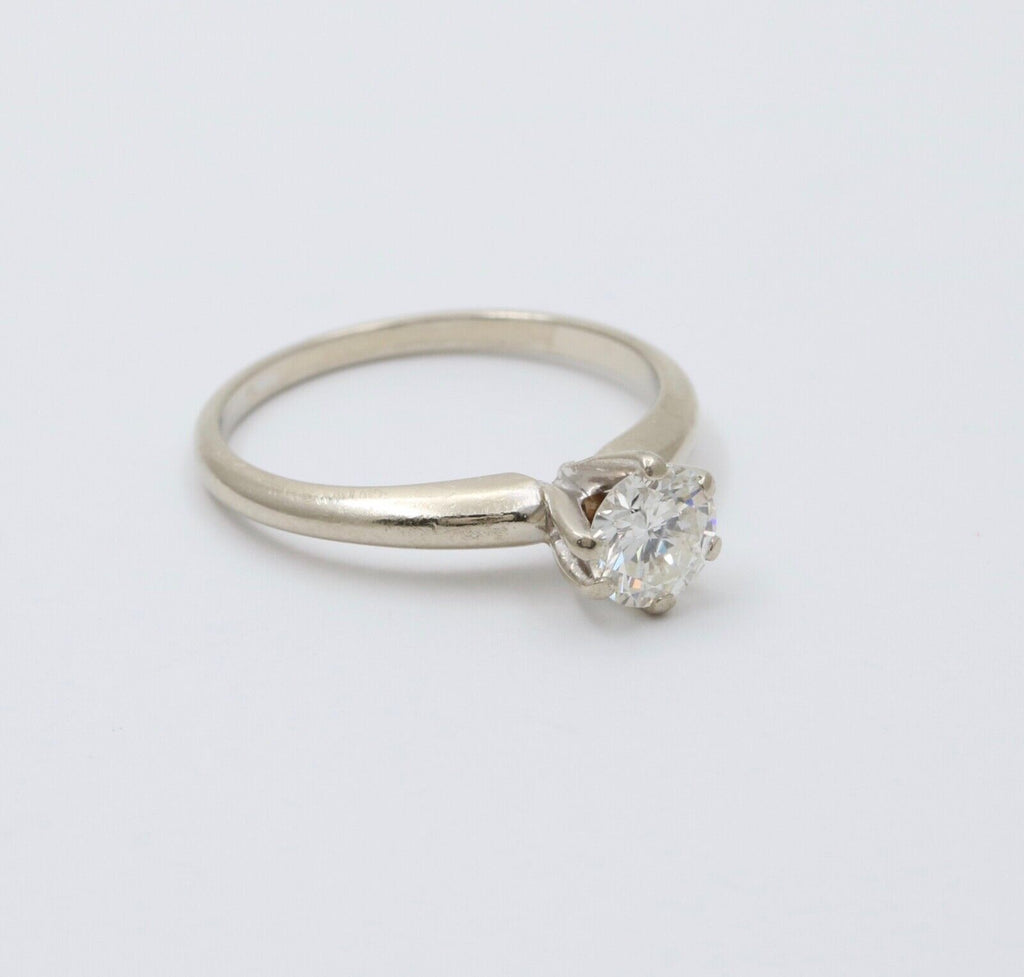 Vintage Diamond 14K White Gold Engagement Ring