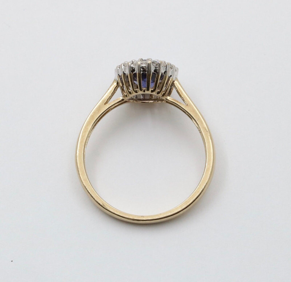 English 10K Yellow Gold Tanzanite & Diamond Ring
